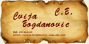 Cvija Bogdanović vizit kartica